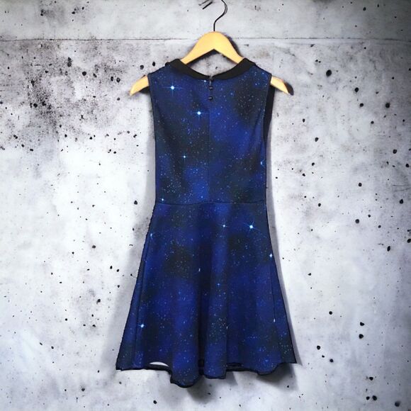 Dr. Who Galaxy Tardis Dress A Line Sleeveless Peter Pan Collar Blue Sz S - Picture 5 of 7